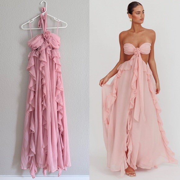 Selfie Leslie | Dresses | Selfie Leslie Santiago Cutout Ruffle Maxi Dress Blush | Poshmark Selfie Leslie | Dresses | Selfie Leslie Santiago Cutout Ruffle Maxi Dress Blush | Poshmark